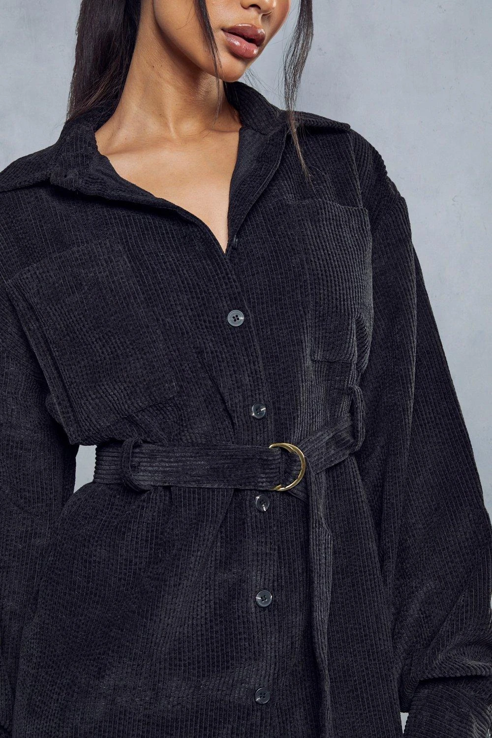 Balloon Sleeve Belted Cord Dress 4 Balloon Sleeve Belted Cord Dress - Image 2