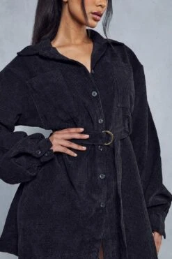 Balloon Sleeve Belted Cord Dress 13 Balloon Sleeve Belted Cord Dress -Dress Sales Store black balloon sleeve belted cord dress 5