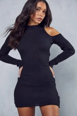 Cold Shoulder Mini Jumper Dress
