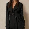 Discodaydream Tailored Belted Blazer Dress 1 Discodaydream Tailored Belted Blazer Dress -Dress Sales Store black discodaydream tailored belted blazer dress