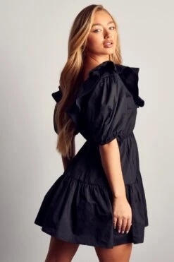 Extreme Frill Tiered Plunge Smock Dress 9 Extreme Frill Tiered Plunge Smock Dress -Dress Sales Store black extreme frill tiered plunge smock dress 2