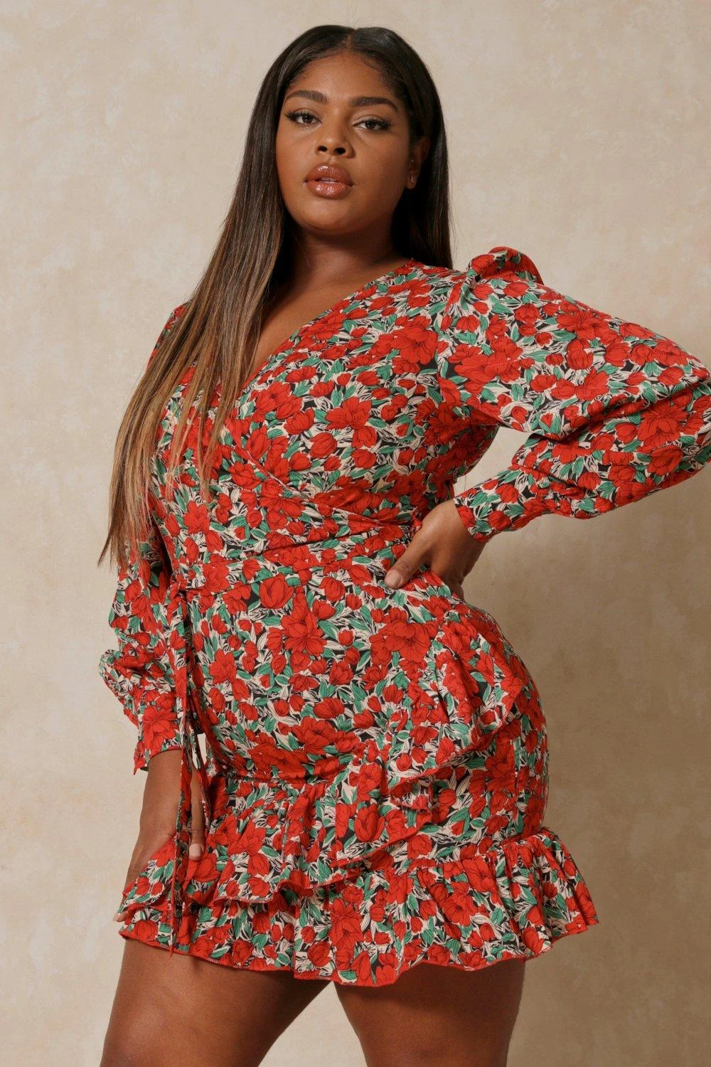 Floral Frill Wrap Dress 4 Floral Frill Wrap Dress - Image 2