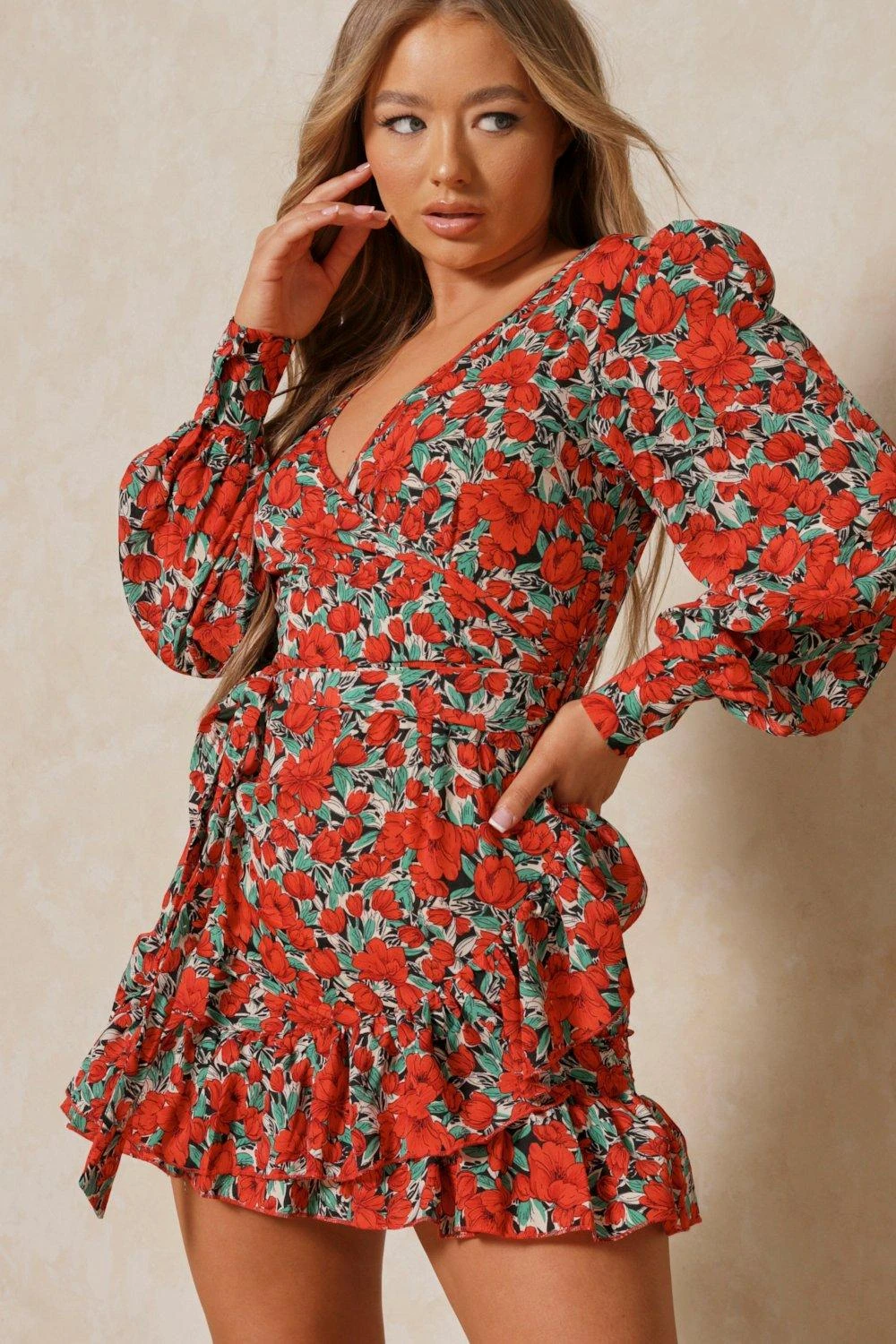 Floral Frill Wrap Dress 6 Floral Frill Wrap Dress - Image 4