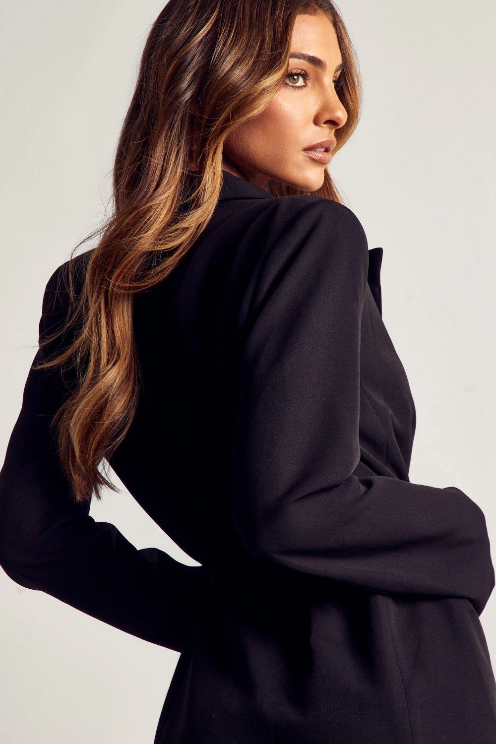 Gold Chain Belt Structured Blazer Dress 5 Gold Chain Belt Structured Blazer Dress - Image 3