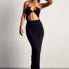 Knitted Keyhole Cut Out Maxi Dress 2 Knitted Keyhole Cut Out Maxi Dress -Dress Sales Store black knitted keyhole cut out maxi dress