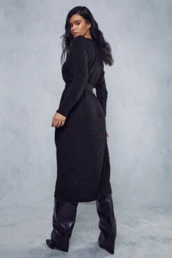 Knitted Maxi Dress -Dress Sales Store black knitted maxi dress 1 2