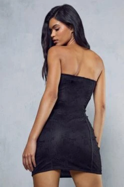 Lace Overlay Stretch Bandeau Mini Dress -Dress Sales Store black lace overlay stretch bandeau mini dress 2