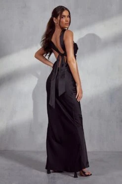 Morgan Premium Cowl Draped Maxi Dress -Dress Sales Store black morgan premium cowl draped maxi dress 2