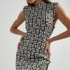 Mp Monogram Premium Bandage Dress -Dress Sales Store black mp monogram premium bandage dress