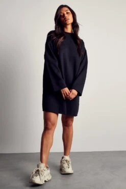 Oversized Raw Hem Sweater Dress 10 Oversized Raw Hem Sweater Dress -Dress Sales Store black oversized raw hem sweater dress 3