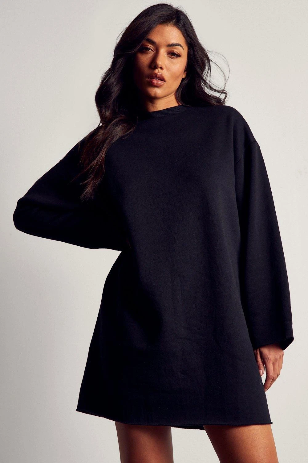 Oversized Raw Hem Sweater Dress 3 Oversized Raw Hem Sweater Dress