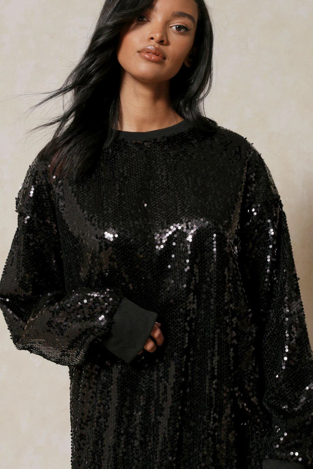 Oversized Sequin Jumper Dress 4 Oversized Sequin Jumper Dress - Image 2