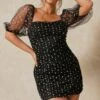 Polka Dot Mesh Ruched Mini Dress 1 Polka Dot Mesh Ruched Mini Dress -Dress Sales Store black polka dot mesh ruched mini dress