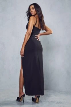 Power Mesh Diamante Maxi Dress -Dress Sales Store black power mesh diamante maxi dress 2