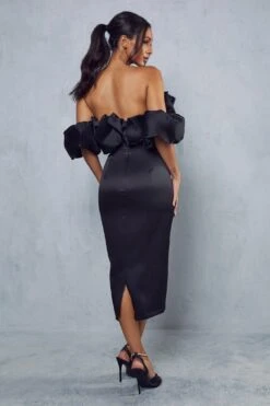 Premium Corset Puff Bardot Midi Dress 9 Premium Corset Puff Bardot Midi Dress -Dress Sales Store black premium corset puff bardot midi dress 2