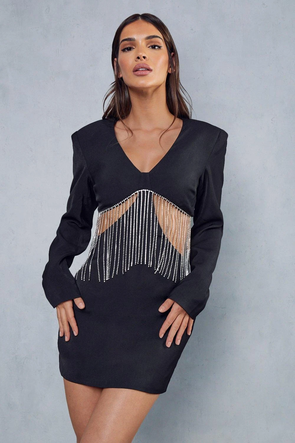 Premium Diamante Chain Mini Dress 3 Premium Diamante Chain Mini Dress
