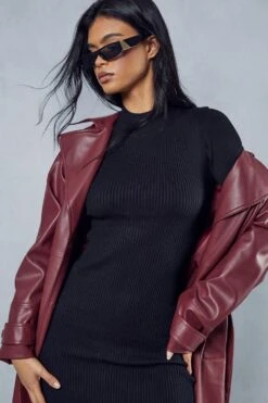 Premium Knit Twist Back Maxi Dress -Dress Sales Store black premium knit twist back maxi dress 3