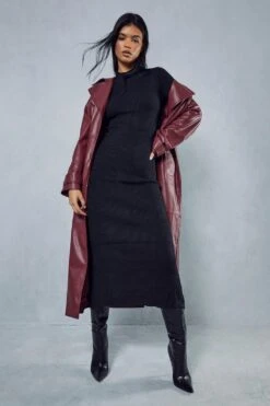 Premium Knit Twist Back Maxi Dress -Dress Sales Store black premium knit twist back maxi dress 4