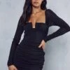 Premium Mesh Shaped Bust Cupped Mini Dress 2 Premium Mesh Shaped Bust Cupped Mini Dress -Dress Sales Store black premium mesh shaped bust cupped mini dress
