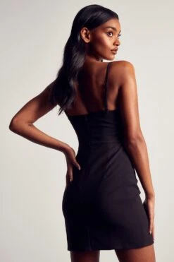 Premium Power Mesh Diamante Mini Dress -Dress Sales Store black premium power mesh diamante mini dress 2