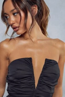 Premium V Bar Ruched Mini Dress 13 Premium V Bar Ruched Mini Dress -Dress Sales Store black premium v bar ruched mini dress 5