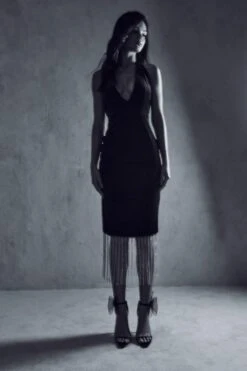 Premium Velvet Diamante Trim Midi Dress 16 Premium Velvet Diamante Trim Midi Dress -Dress Sales Store black premium velvet diamante trim midi dress 6