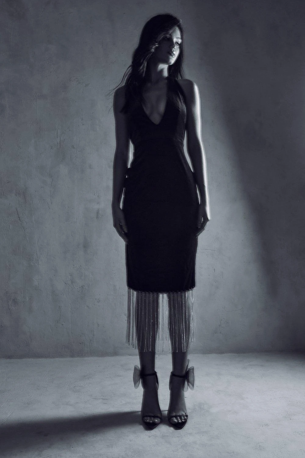 Premium Velvet Diamante Trim Midi Dress 9 Premium Velvet Diamante Trim Midi Dress - Image 7