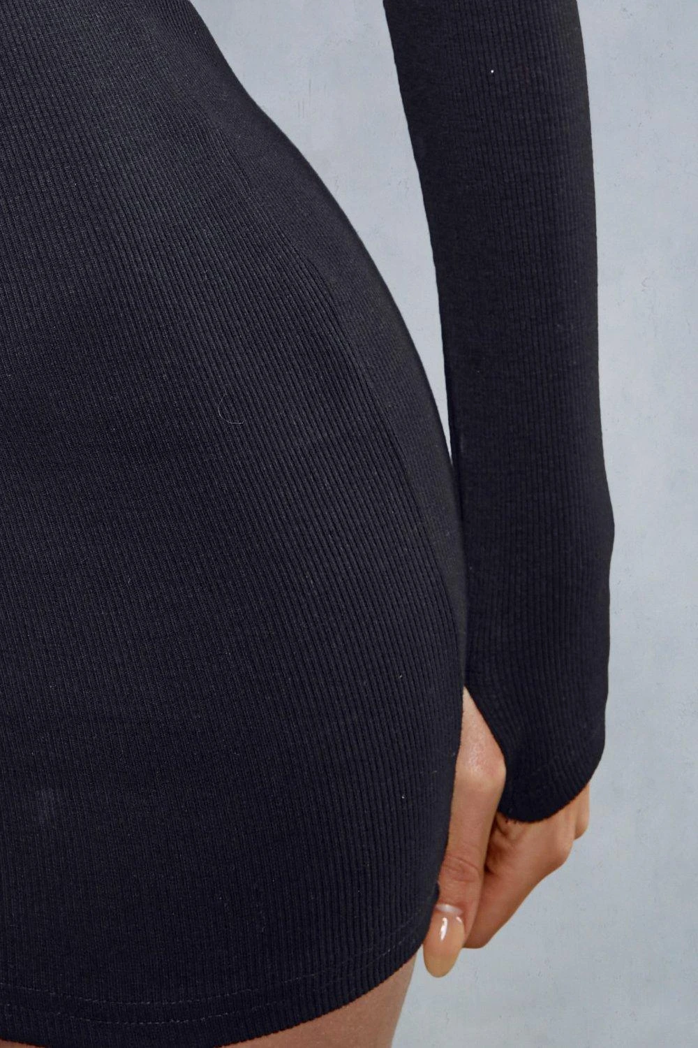 Rib Collared Bodycon Mini Dress 8 Rib Collared Bodycon Mini Dress - Image 6