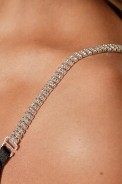 Satin Diamante Strap Cowl Neck Mini Dress -Dress Sales Store black satin diamante strap cowl neck mini dress 5