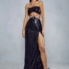 Sequin Strappy Detail Cut Out Maxi Dress