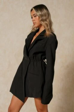 Front Page -Dress Sales Store black tailored ruched blazer dress 1