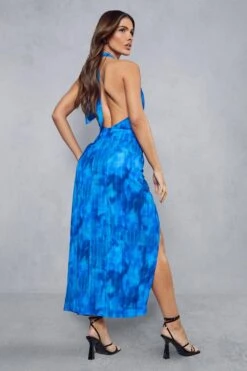 Miss Joslin Bleached Printed Maxi Dress -Dress Sales Store blue miss joslin bleached printed maxi dress 2