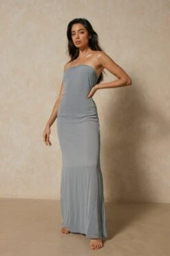 Sheer Bandeau Maxi Dress