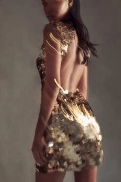 Premium Sequin Embellished Backless Mini Dress 14 Premium Sequin Embellished Backless Mini Dress -Dress Sales Store gold premium sequin embellished backless mini dress 5