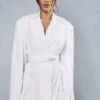 Premium Tailored Oversized Belted Blazer Dress 1 Premium Tailored Oversized Belted Blazer Dress -Dress Sales Store ivory premium tailored oversized belted blazer dress