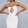 Stretch Cupped Cut Out Contour Bandeau Dress