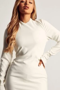 Stretch Cut Out Low Back Mini Dress -Dress Sales Store ivory stretch cut out low back mini dress 4