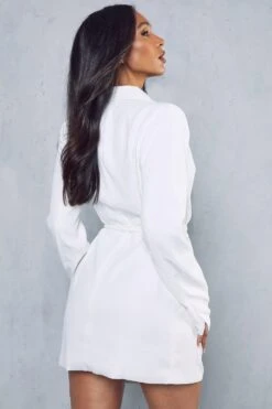 Tie Waist Collared Split Sleeve Wrap Dress 9 Tie Waist Collared Split Sleeve Wrap Dress -Dress Sales Store ivory tie waist collared split sleeve wrap dress 2