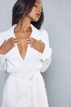 Tie Waist Collared Split Sleeve Wrap Dress 11 Tie Waist Collared Split Sleeve Wrap Dress -Dress Sales Store ivory tie waist collared split sleeve wrap dress 4