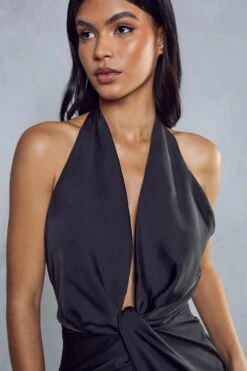 Premium Satin Twist Detail Maxi Dress -Dress Sales Store mink premium satin twist detail maxi dress 5