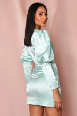 Front Page -Dress Sales Store mint extreme puff shoulder satin blazer dress 1