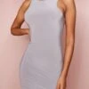 Sleeveless Double Layer Mini Dress 2 Sleeveless Double Layer Mini Dress -Dress Sales Store silver grey sleeveless double layer mini dress