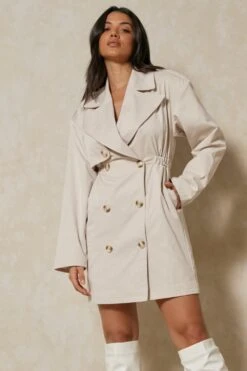 Double Breasted Trench Style Mini Dress