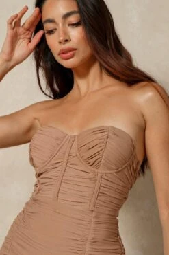 Mesh Corset Cupped Bandeau Mini Dress 11 Mesh Corset Cupped Bandeau Mini Dress -Dress Sales Store stone mesh corset cupped bandeau mini dress 3