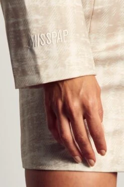 Open Back Checked Tailored Blazer Dress -Dress Sales Store stone open back checked tailored blazer dress 5