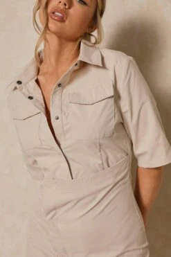 Pocket Detail Asymmetric Shirt Dress 13 Pocket Detail Asymmetric Shirt Dress -Dress Sales Store stone pocket detail asymmetric shirt dress 5