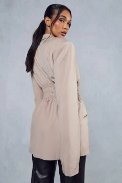 Ruched Waist Blazer Dress -Dress Sales Store stone ruched waist blazer dress 2