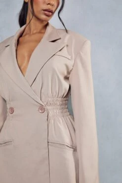 Ruched Waist Blazer Dress -Dress Sales Store stone ruched waist blazer dress 5