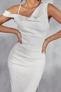 Martha Premium Draped Cowl Neck Maxi Dress -Dress Sales Store white martha premium draped cowl neck maxi dress 5