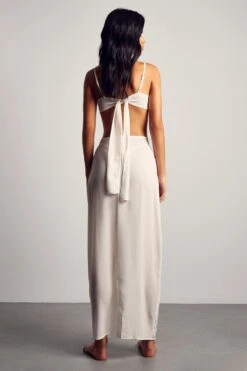 Sheer Strappy Cut Out Midaxi Dress -Dress Sales Store white sheer strappy cut out midaxi dress 2